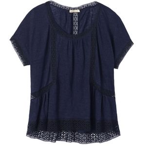 Rebecca Taylor Lace Inset Linen Blouse Large